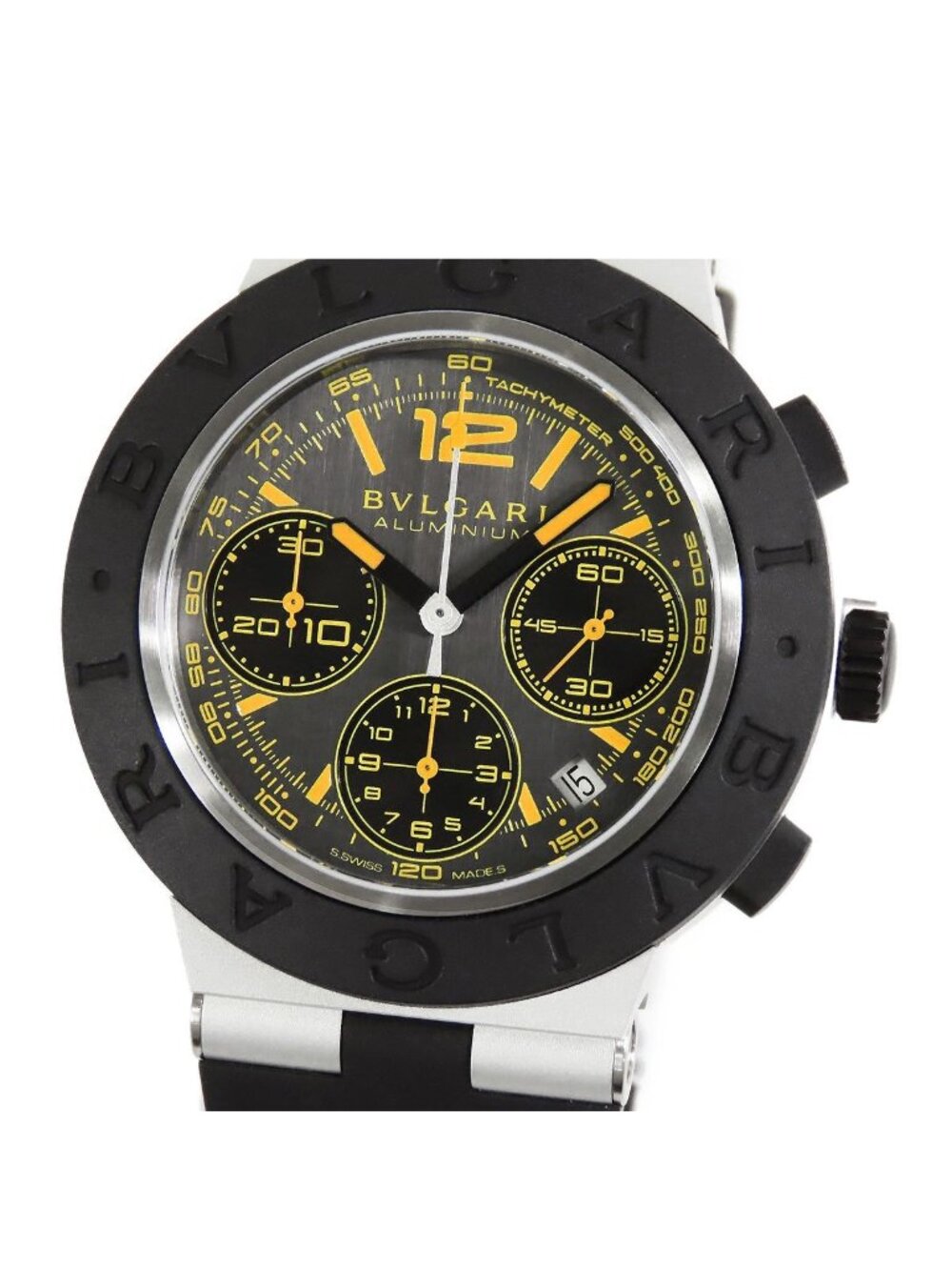 Bvlgari Aluminum Watch Gray Rubber Vision Gran Turismo Limited
